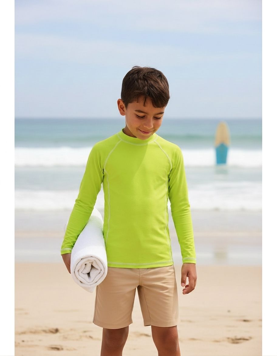 Kids Chartreuse Rash Guard Kids Rash Guard — Lolekai