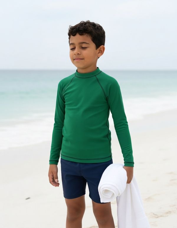 Boys Runway Emerald Rash Guard