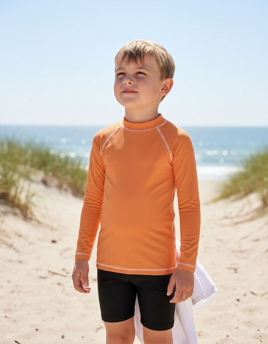 Atomic Tangerine Rash Guard Kids Rash Guard — Lolekai