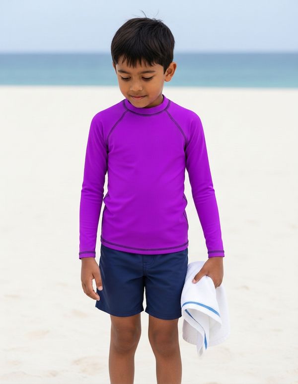 Boys Neon Purple Rash Guard