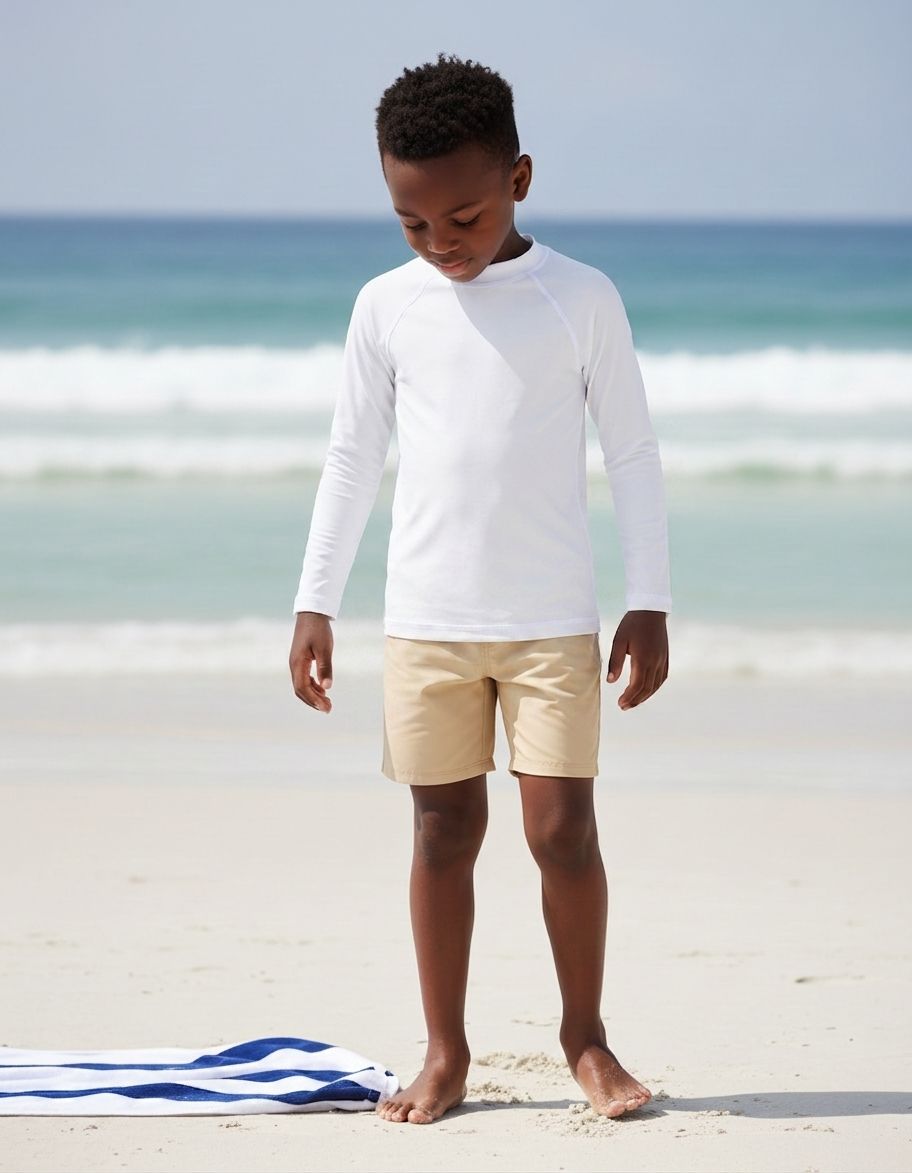 Kids White Rash Guard Kids Rash Guard — Lolekai