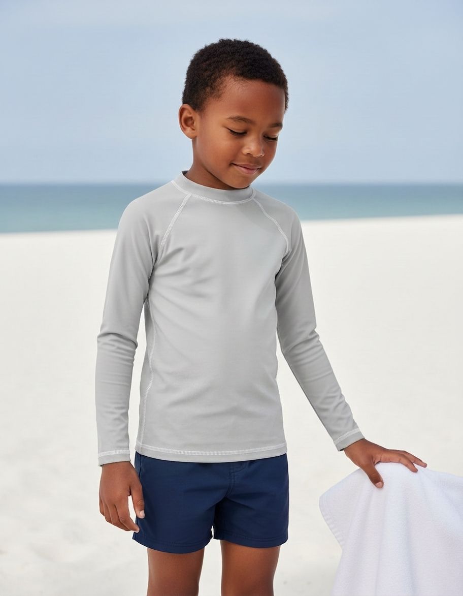 Silver Rash Guard Kids Rash Guard — Lolekai
