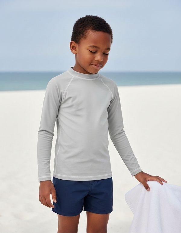 Boys Silver Rash Guard