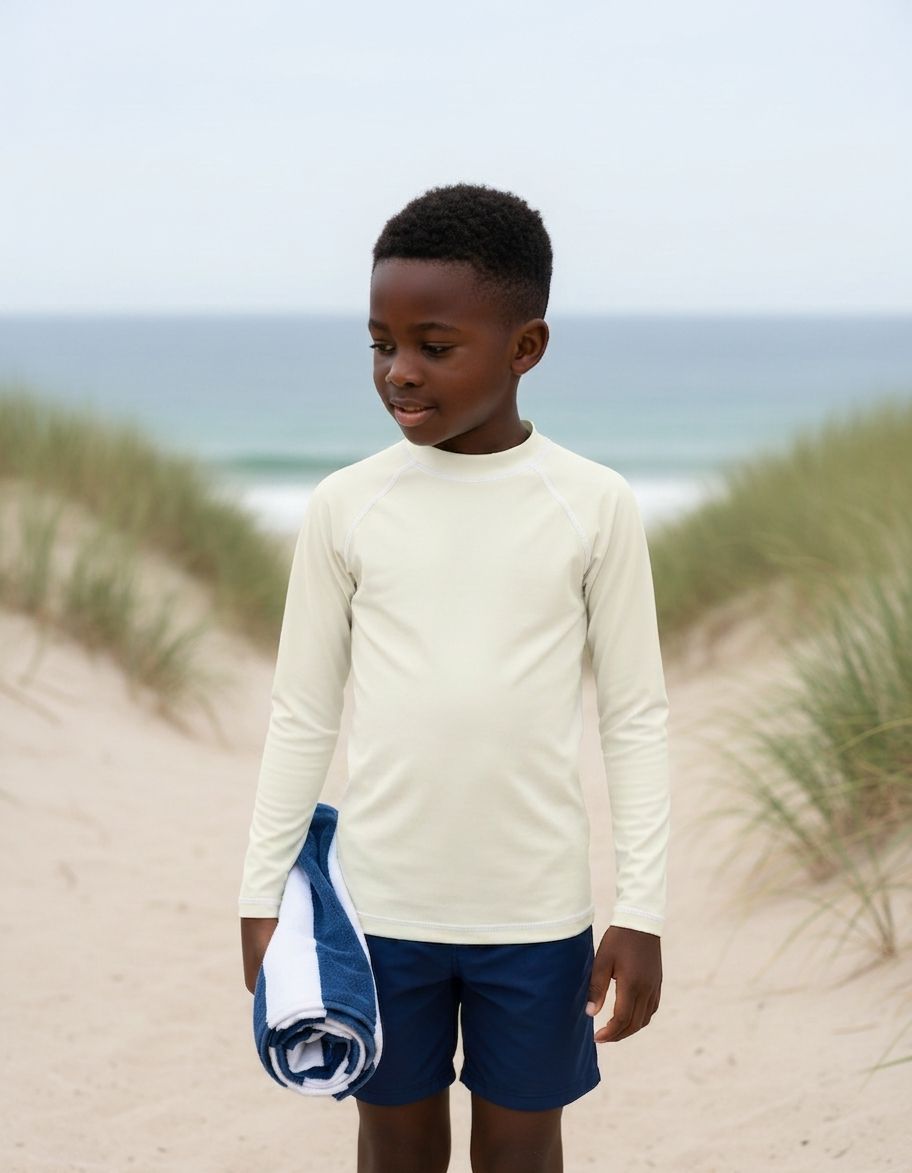 Ivory Rash Guard Kids Rash Guard — Lolekai