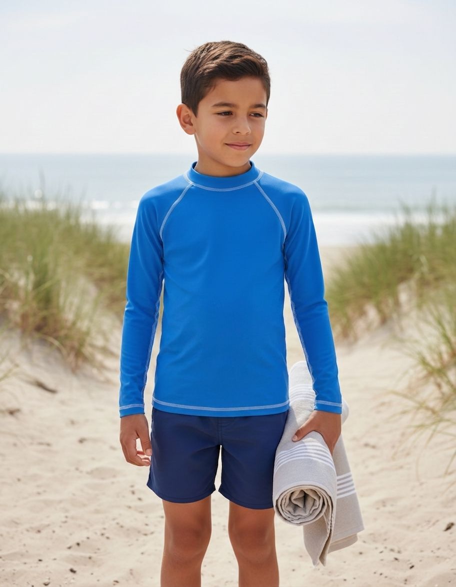 Electric Blue Rash Guard Kids Rash Guard — Lolekai