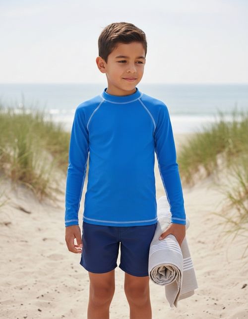 Kids Electric Blue Rash Guard Kids Rash Guard — Lolekai