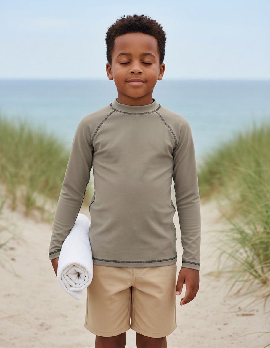 Cool Taupe Rash Guard Kids Rash Guard — Lolekai
