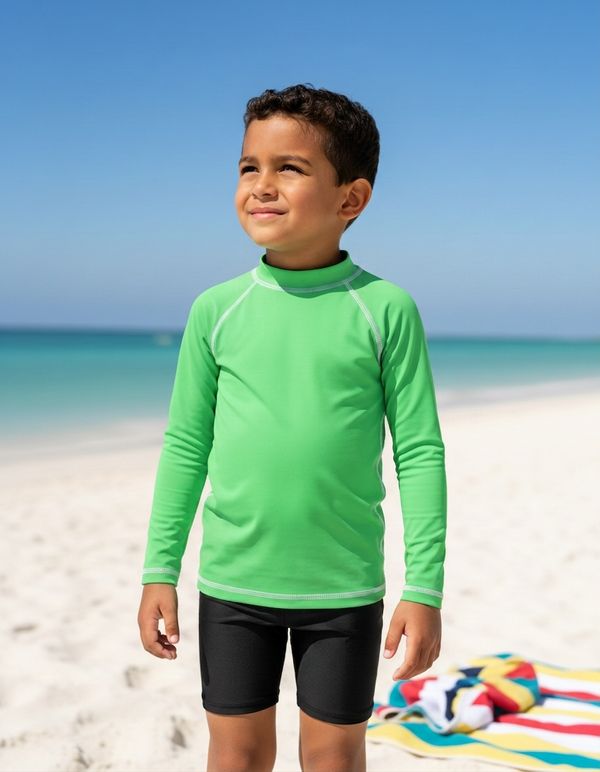 Boys Screaming Green Rash Guard