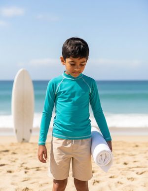 Teal Rash Guard Kids Rash Guard — Lolekai
