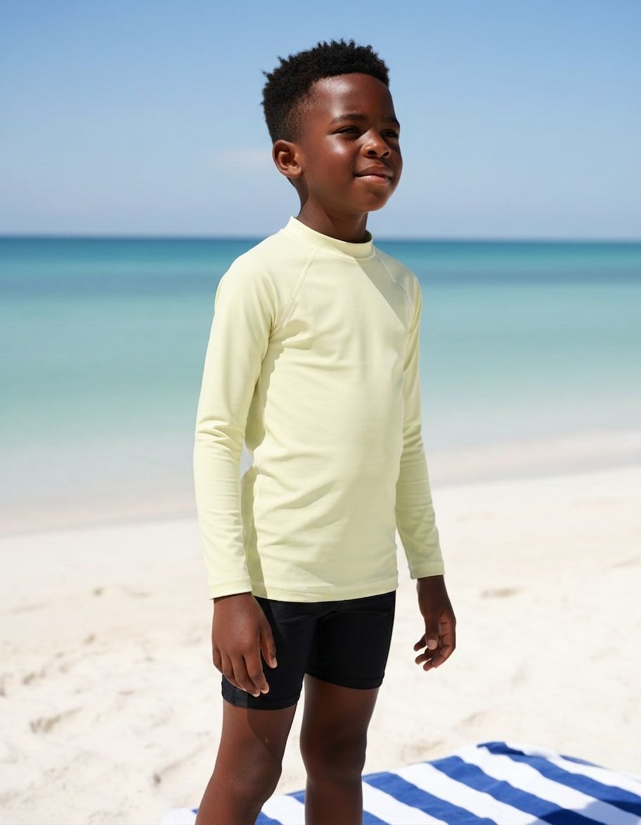 Kids Cream Rash Guard Kids Rash Guard — Lolekai