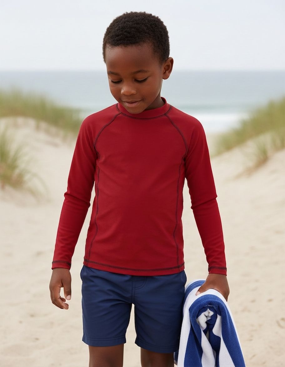 Kids Carmine Rash Guard Kids Rash Guard — Lolekai