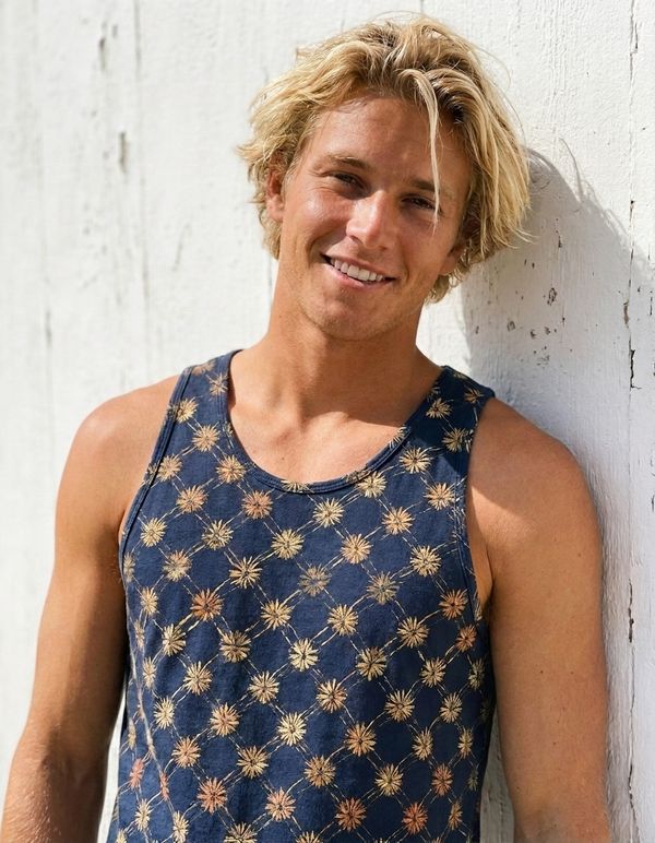 Kasuri tank tops