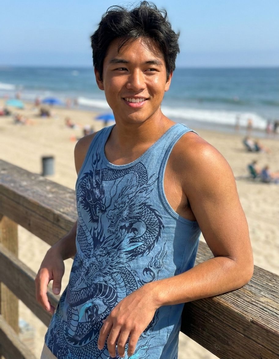 Blue Aura Ember Tank Top Men's Tank Top — Lolekai