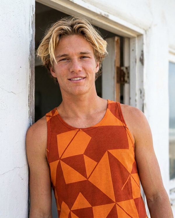 Men's Citrus Orange Vortex Tank Top