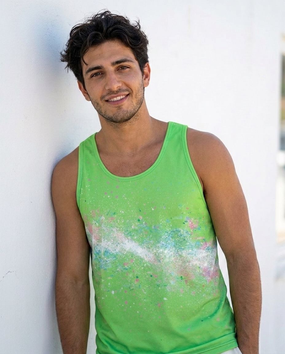 Neon Green Pixelate Tank Top Men's Tank Top — Lolekai