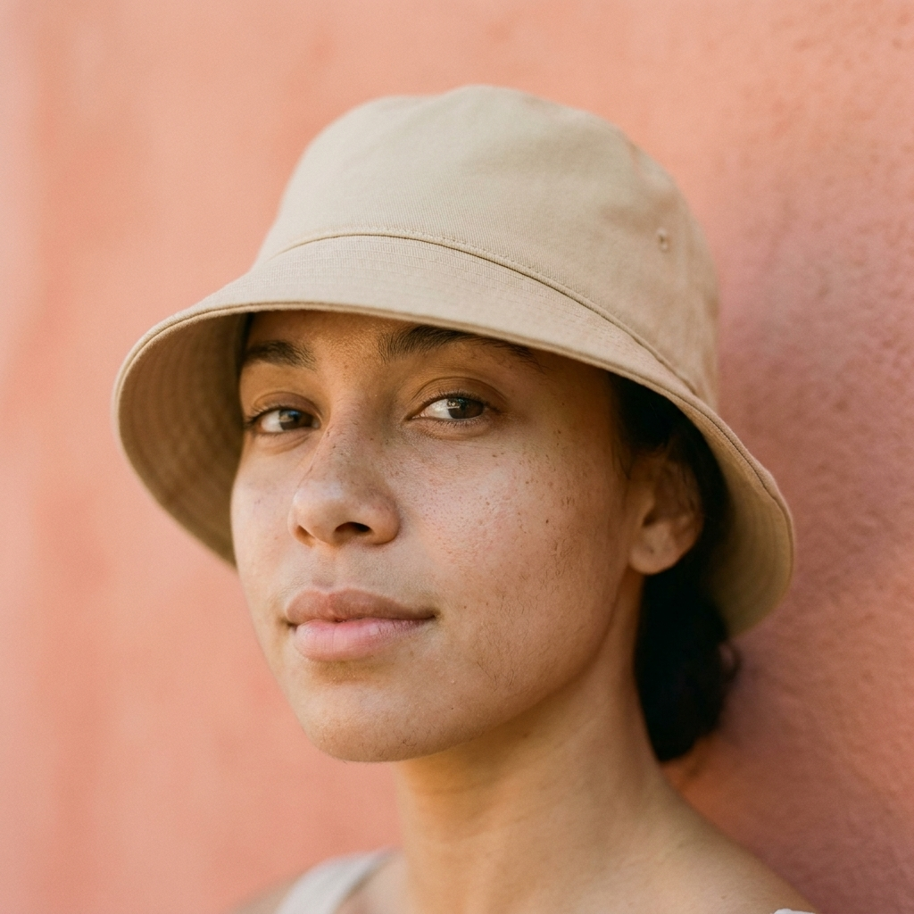 Bucket hat in Almond