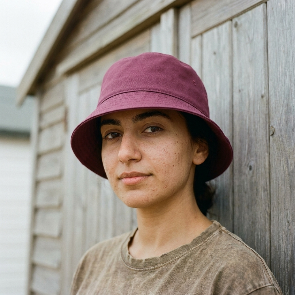 Bucket hat in Amaranth