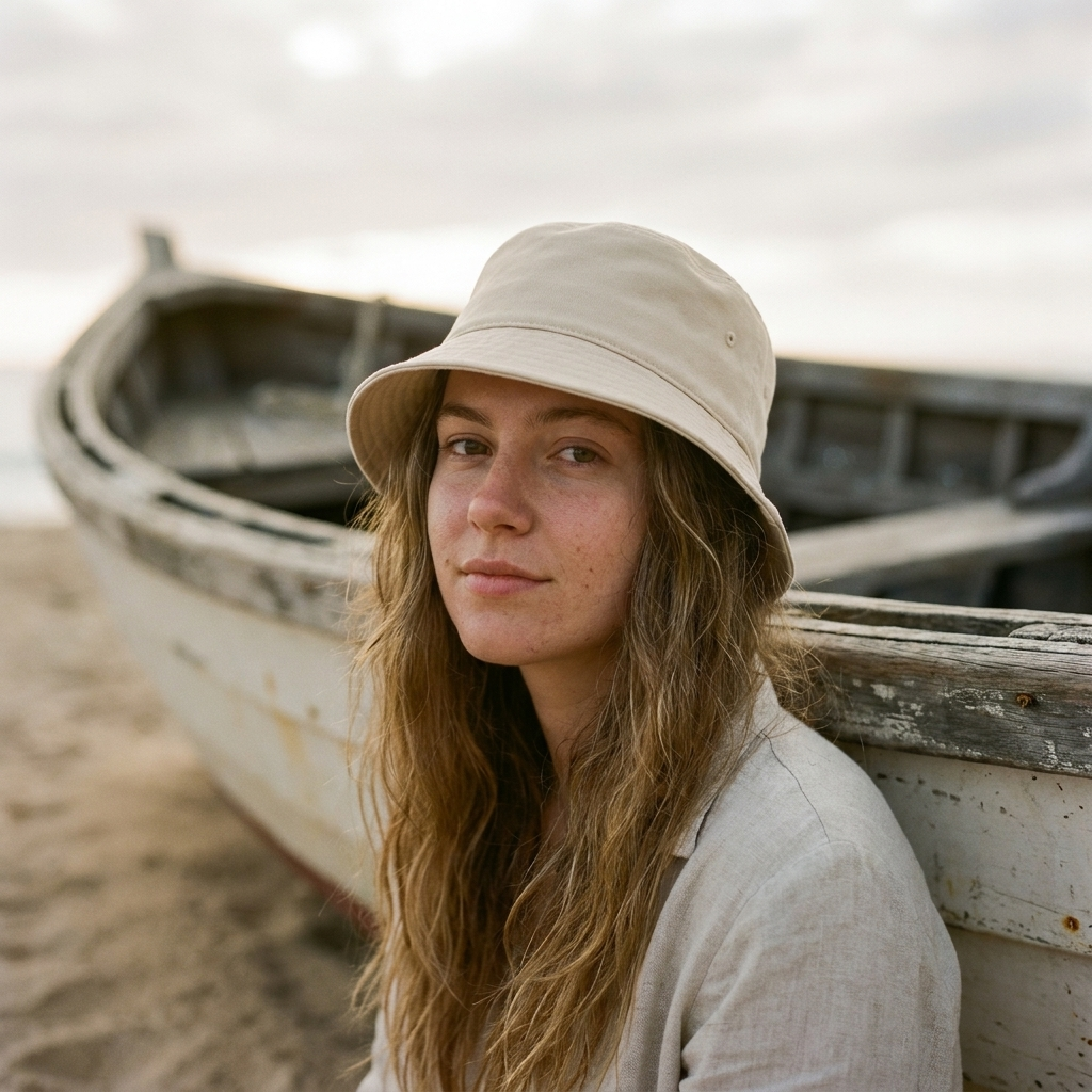 Bucket hat in Angora