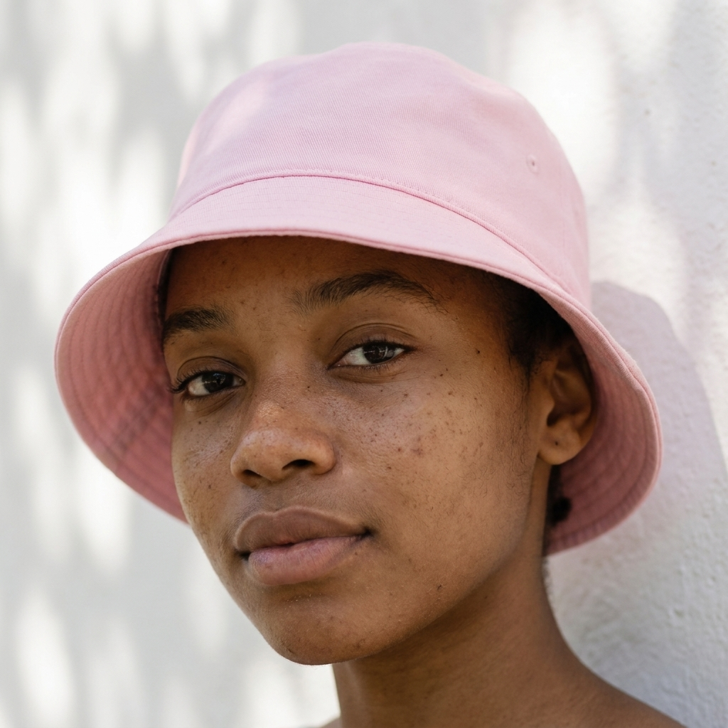 Bucket hat in Baby Pink