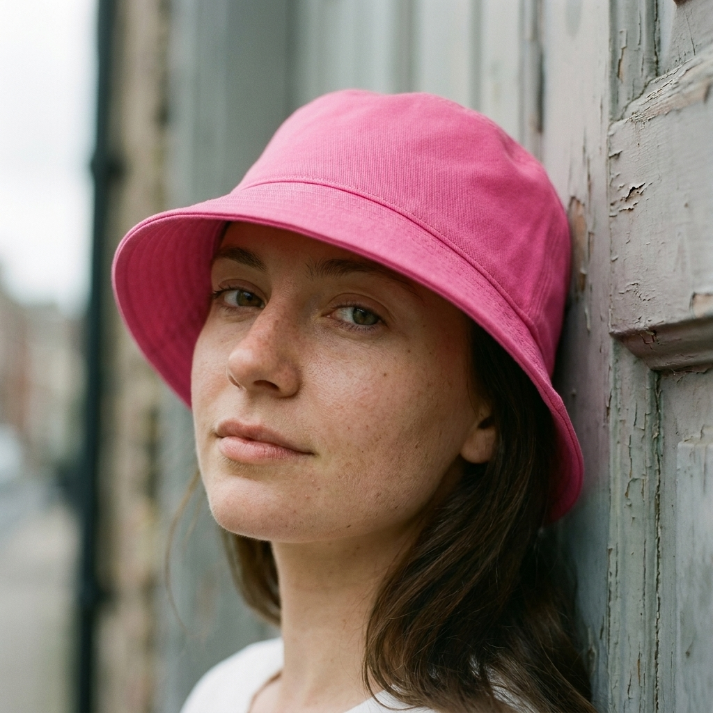 Bucket hat in Barbie Pink