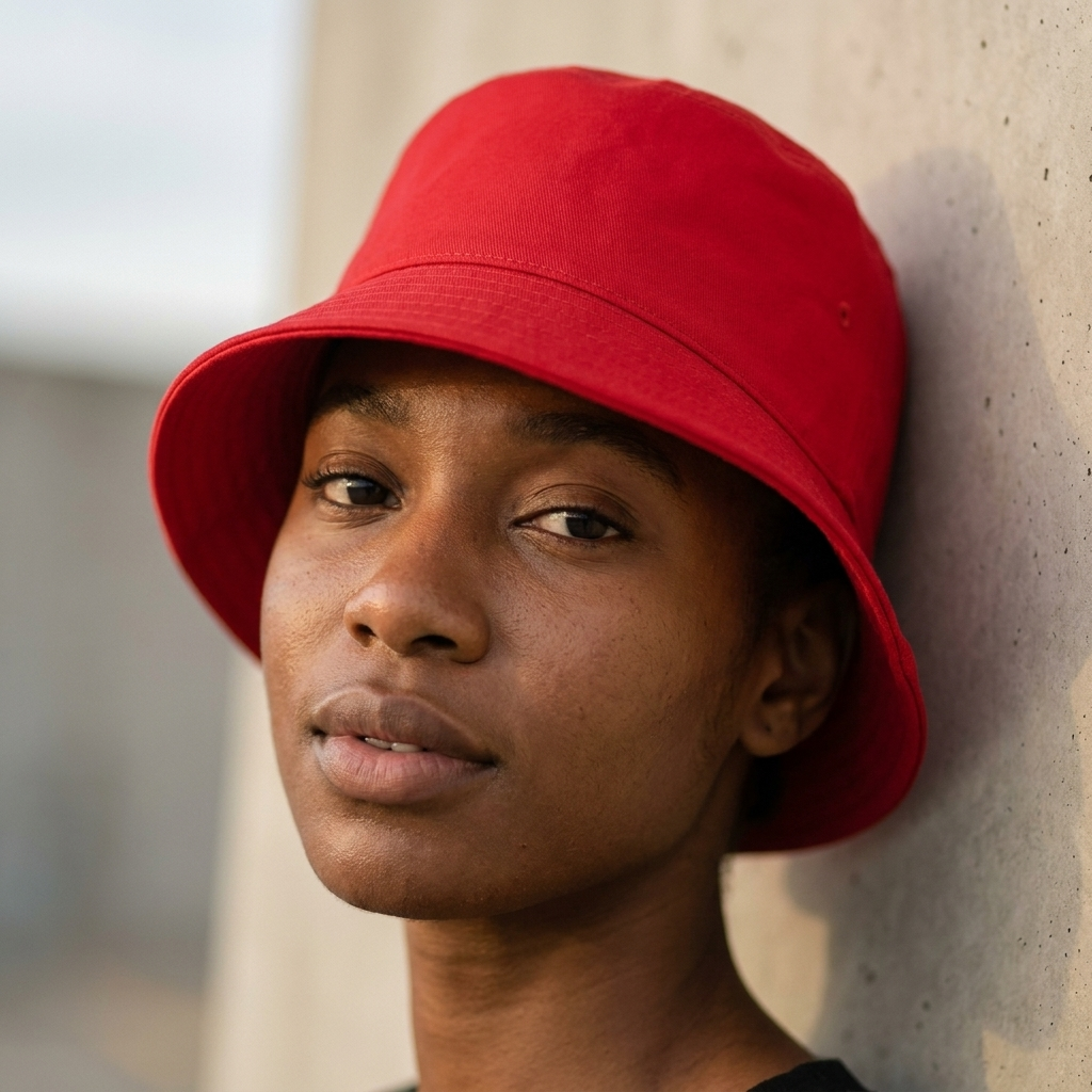 Bucket hat in Bauhaus Red