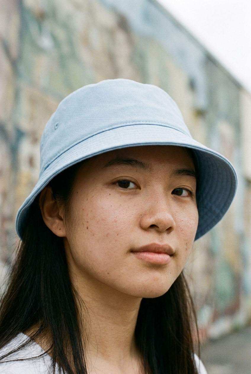 Bucket hat in Blue Aura
