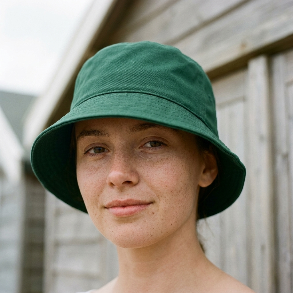 Bucket hat in Bottle Green