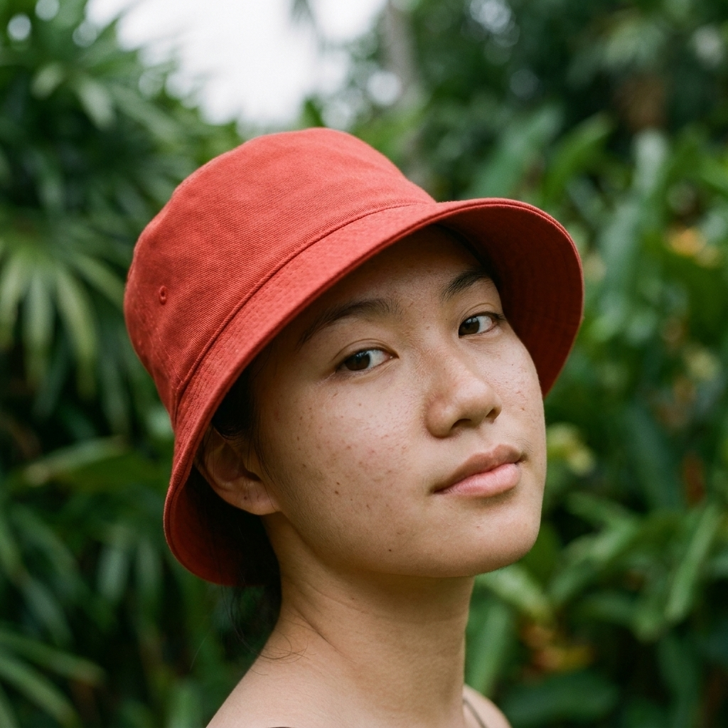 Bucket hat in Carnelian