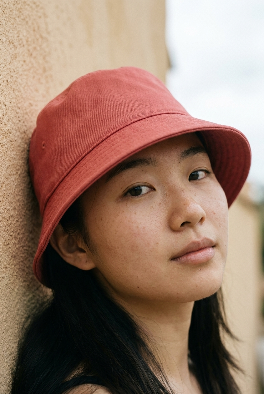 Bucket hat in Cinnabar