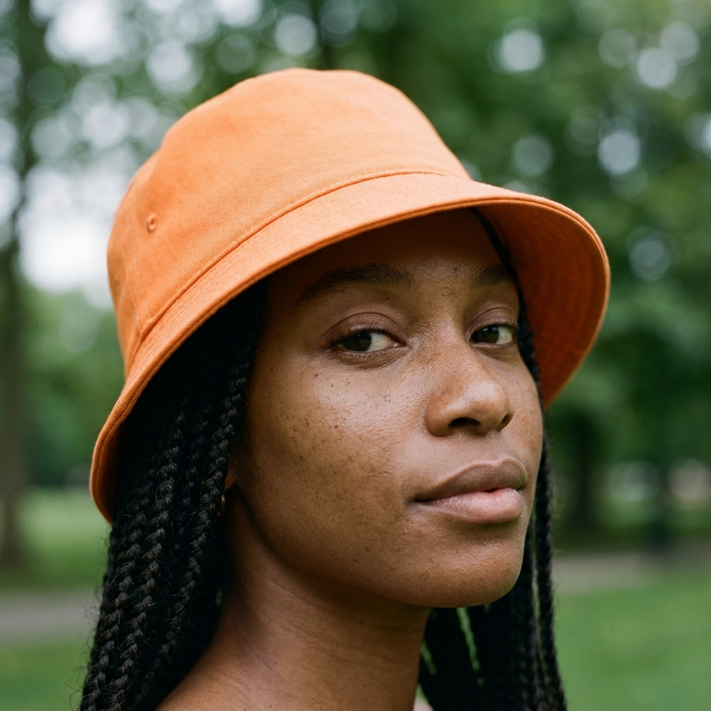 Bucket hat in Citrus Orange