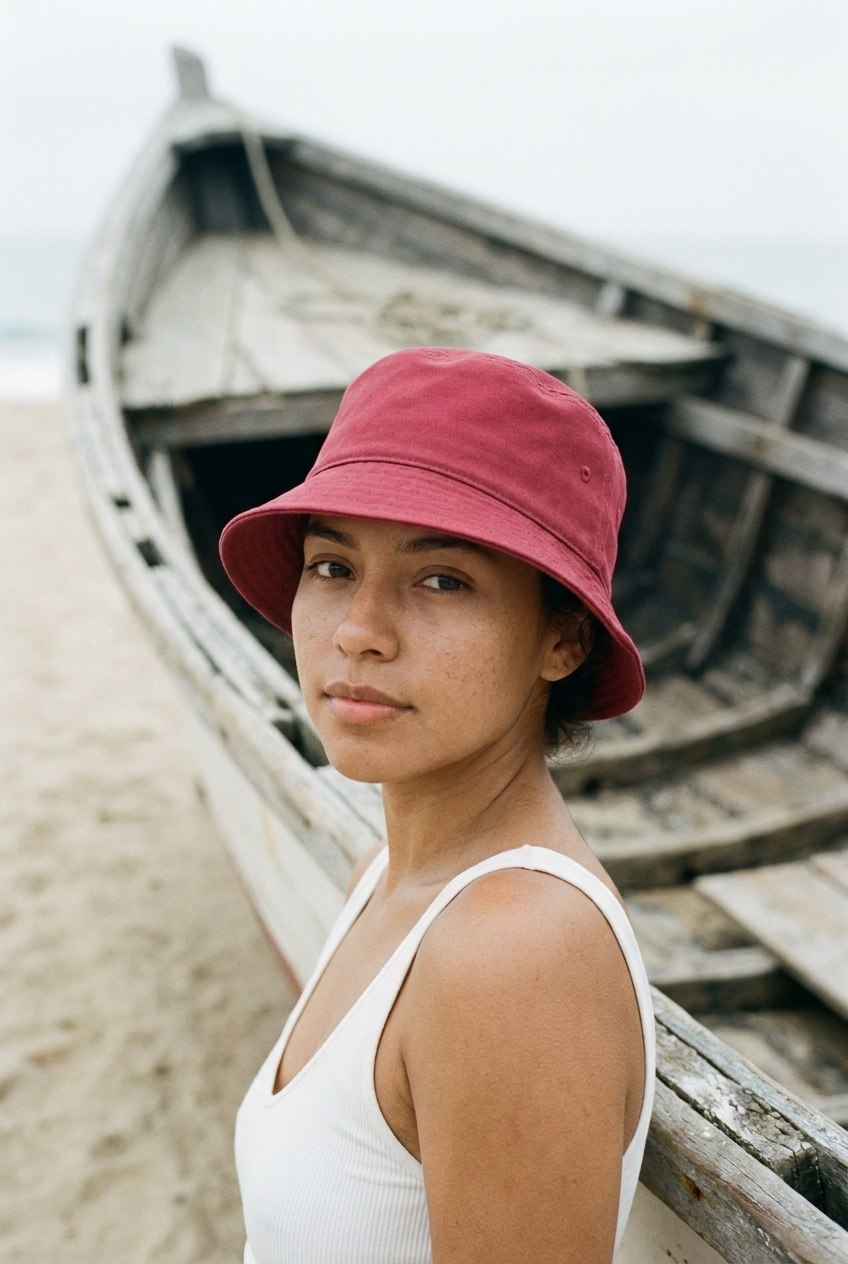 Bucket hat in Cranberry