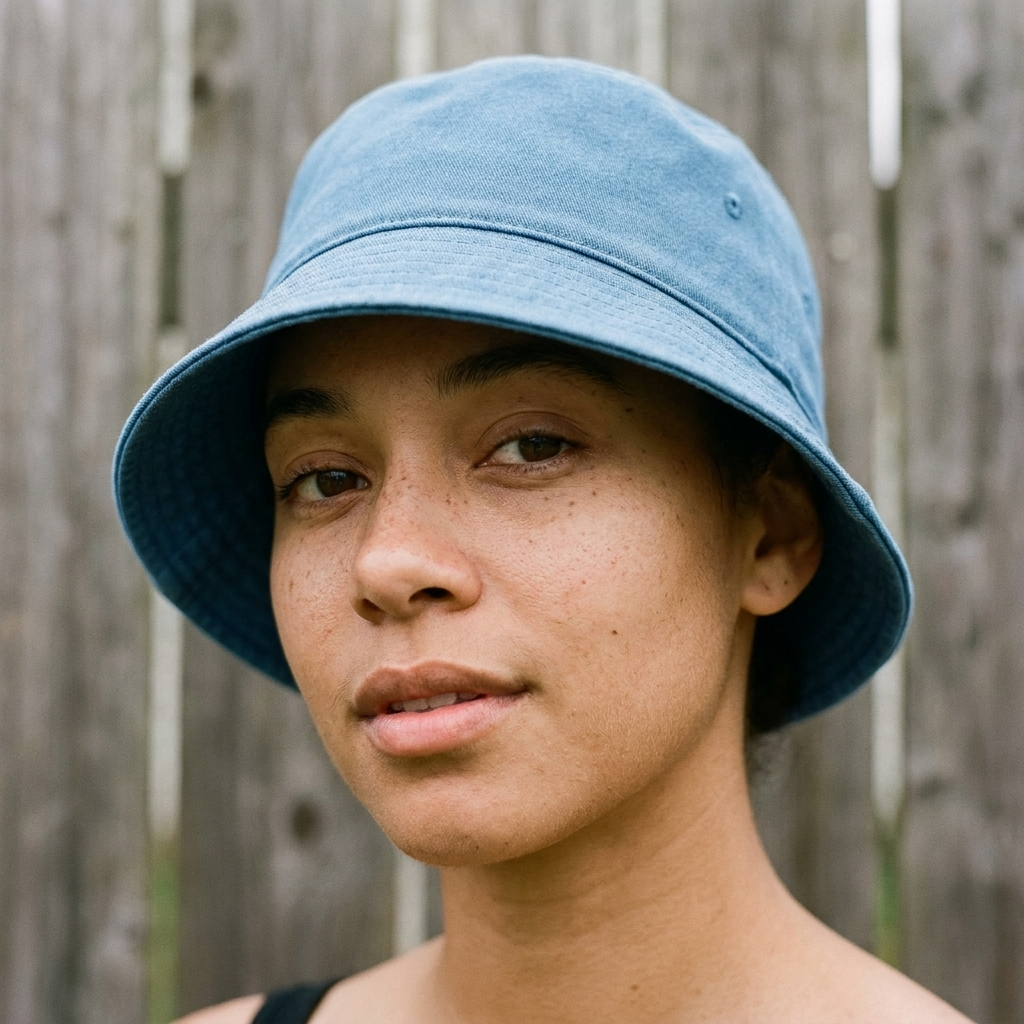 Bucket hat in Mid Denim