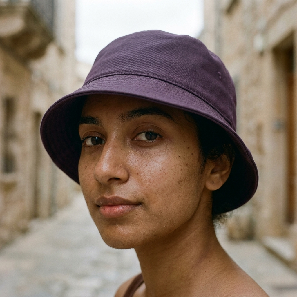 Bucket hat in Eggplant