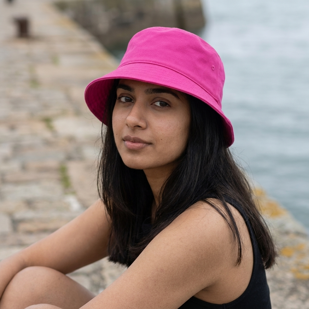Bucket hat in Electric Fuchsia
