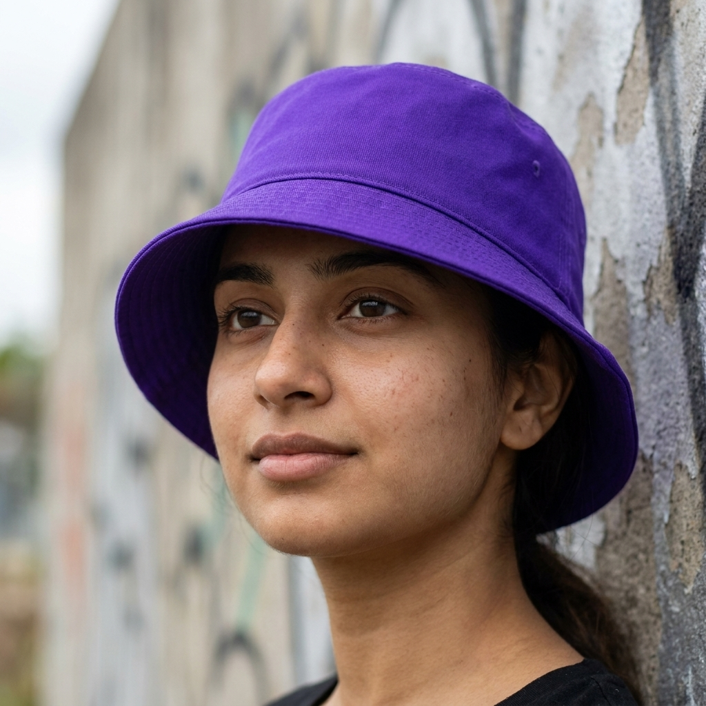 Bucket hat in Electric Violet