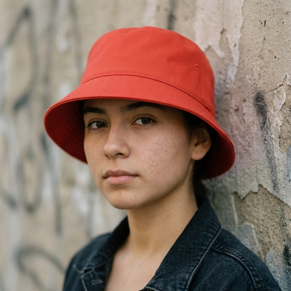 Bucket hat in Fiery Red