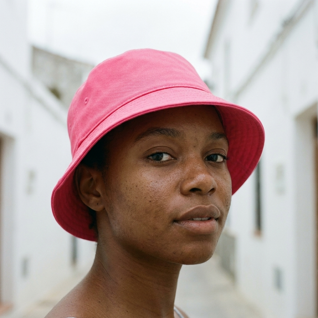 Bucket hat in Hibiscus