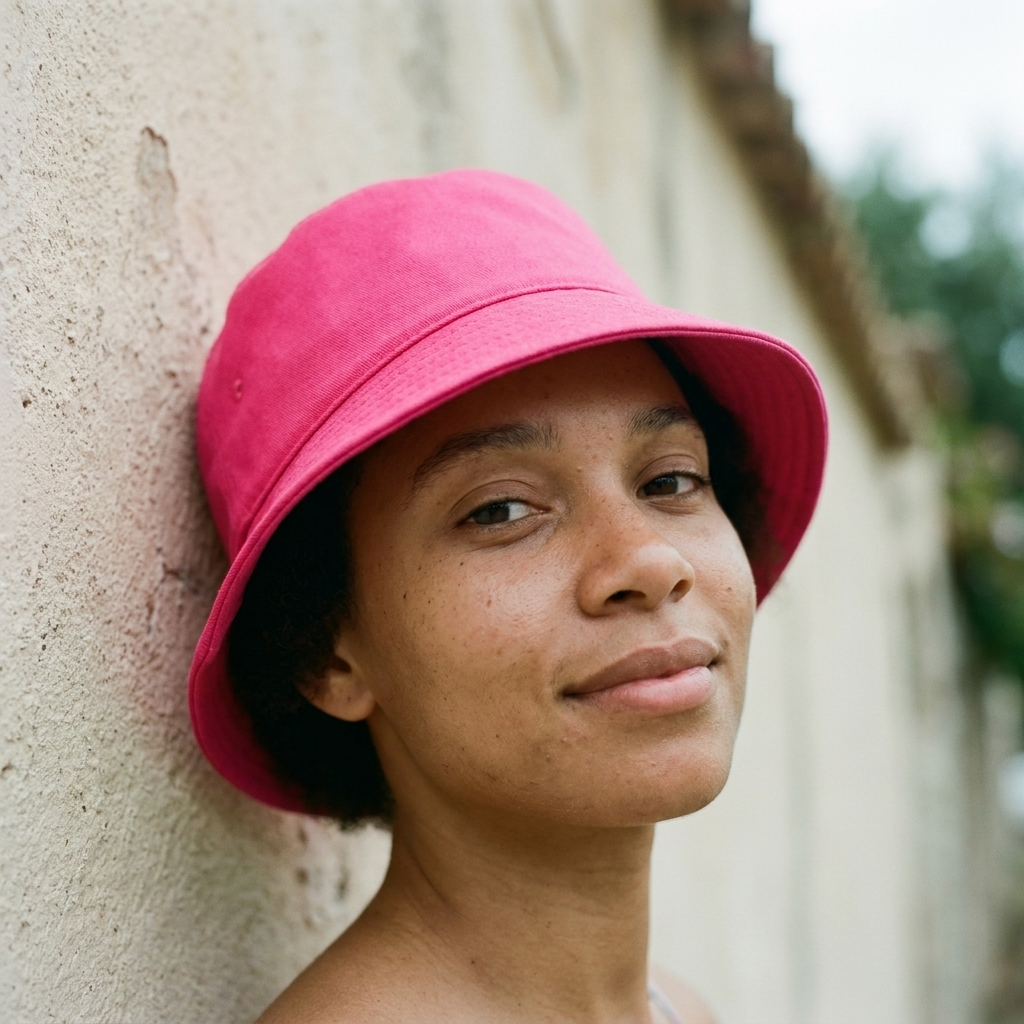 Bucket hat in Hot Pink