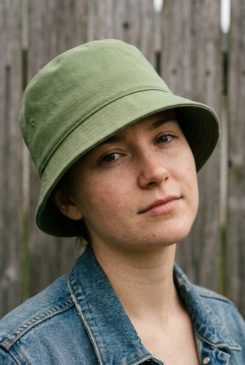 Bucket hat in Moss Green