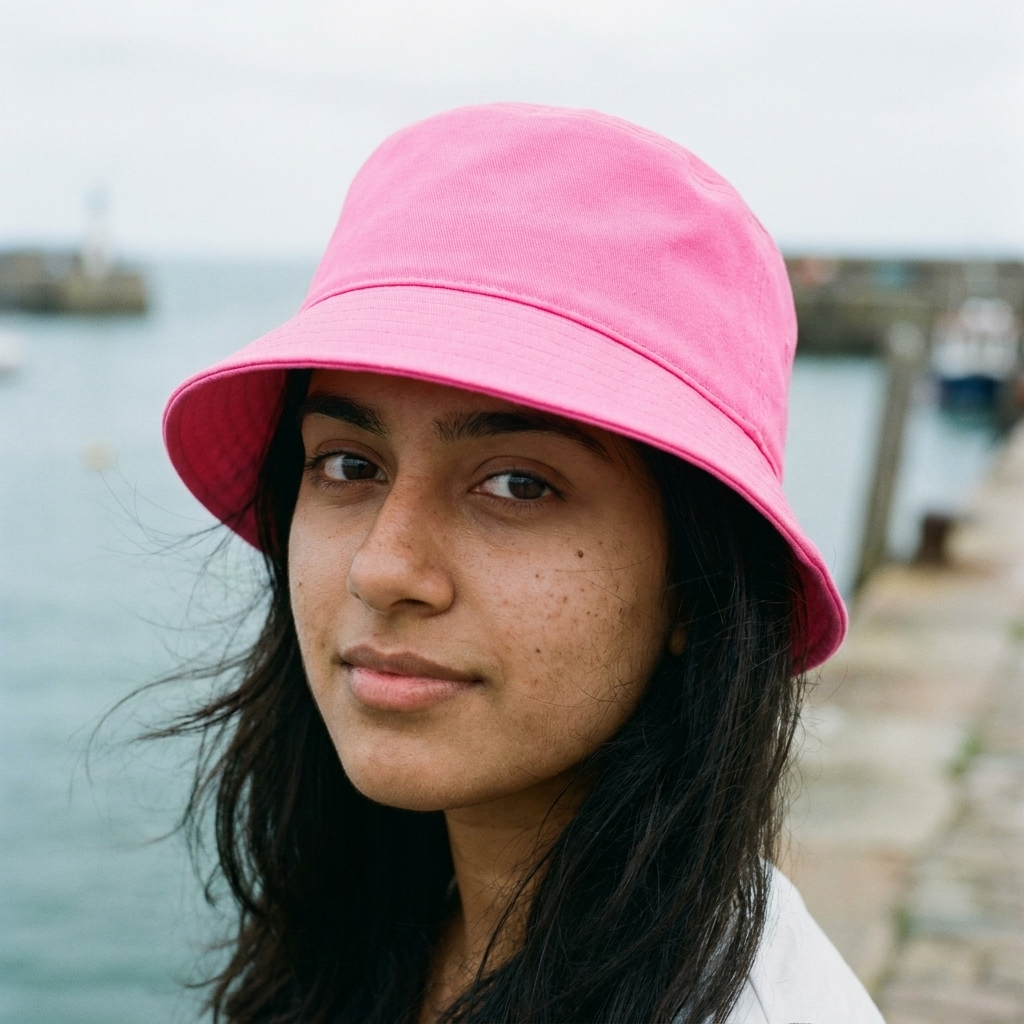 Bucket hat in Neon Pink