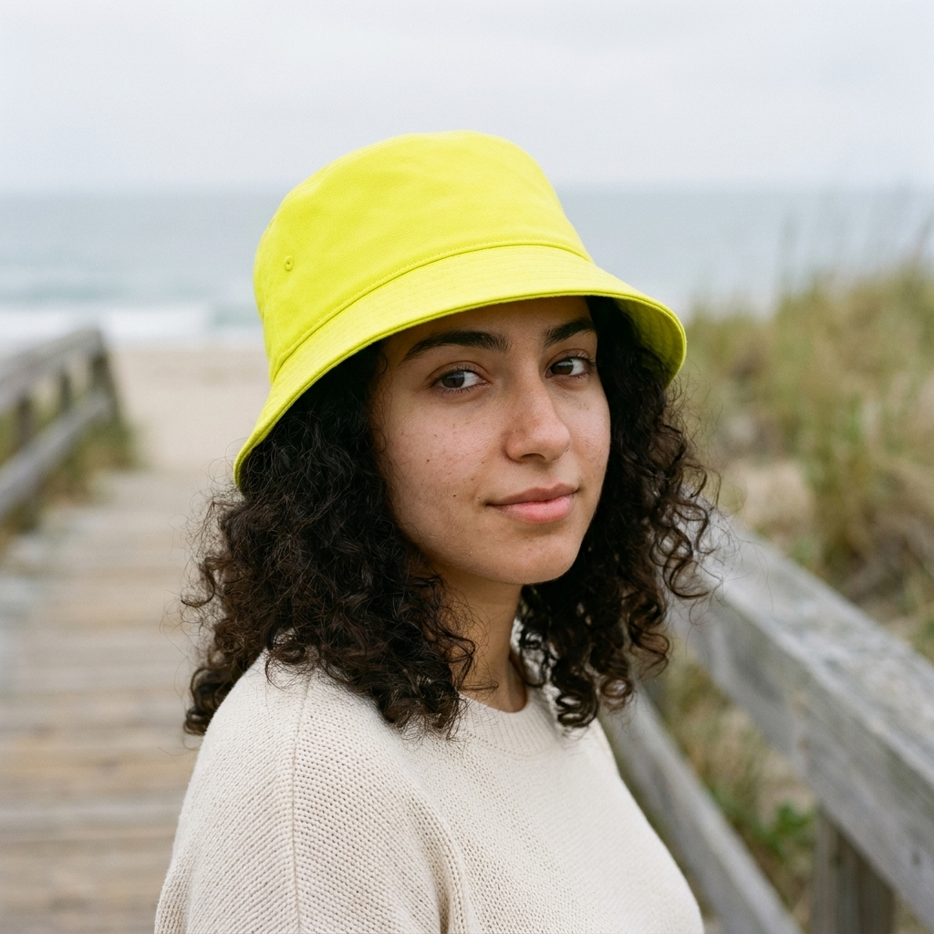 Bucket hat in Neon Yellow