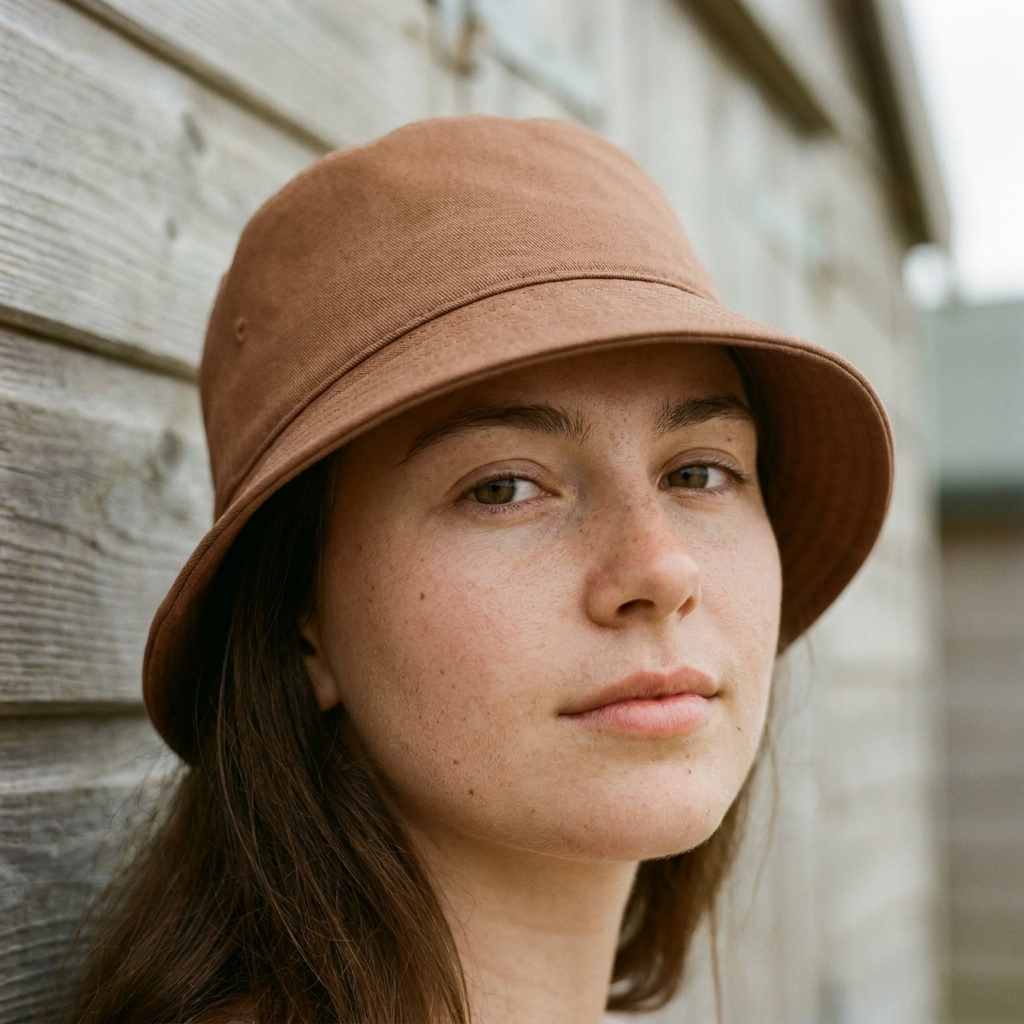 Bucket hat in Nutmeg