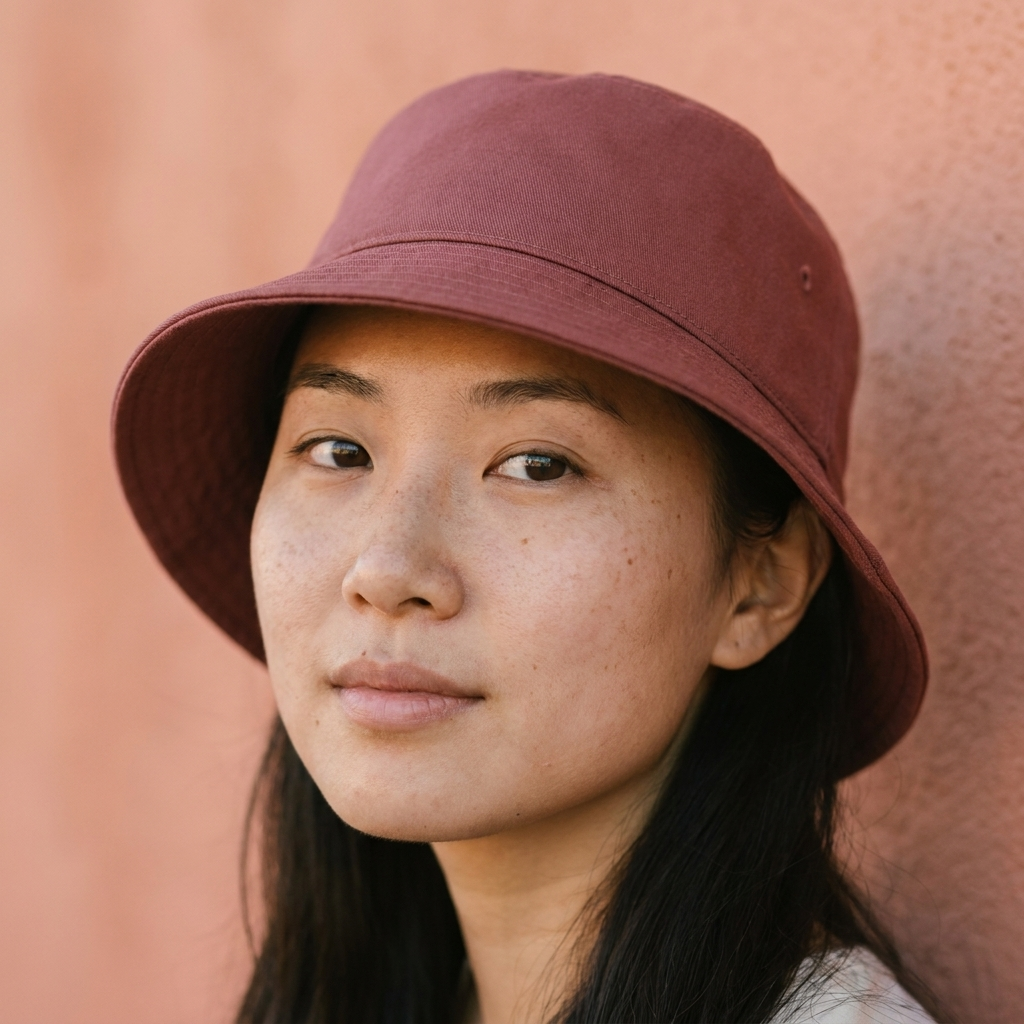 Bucket hat in Marsala