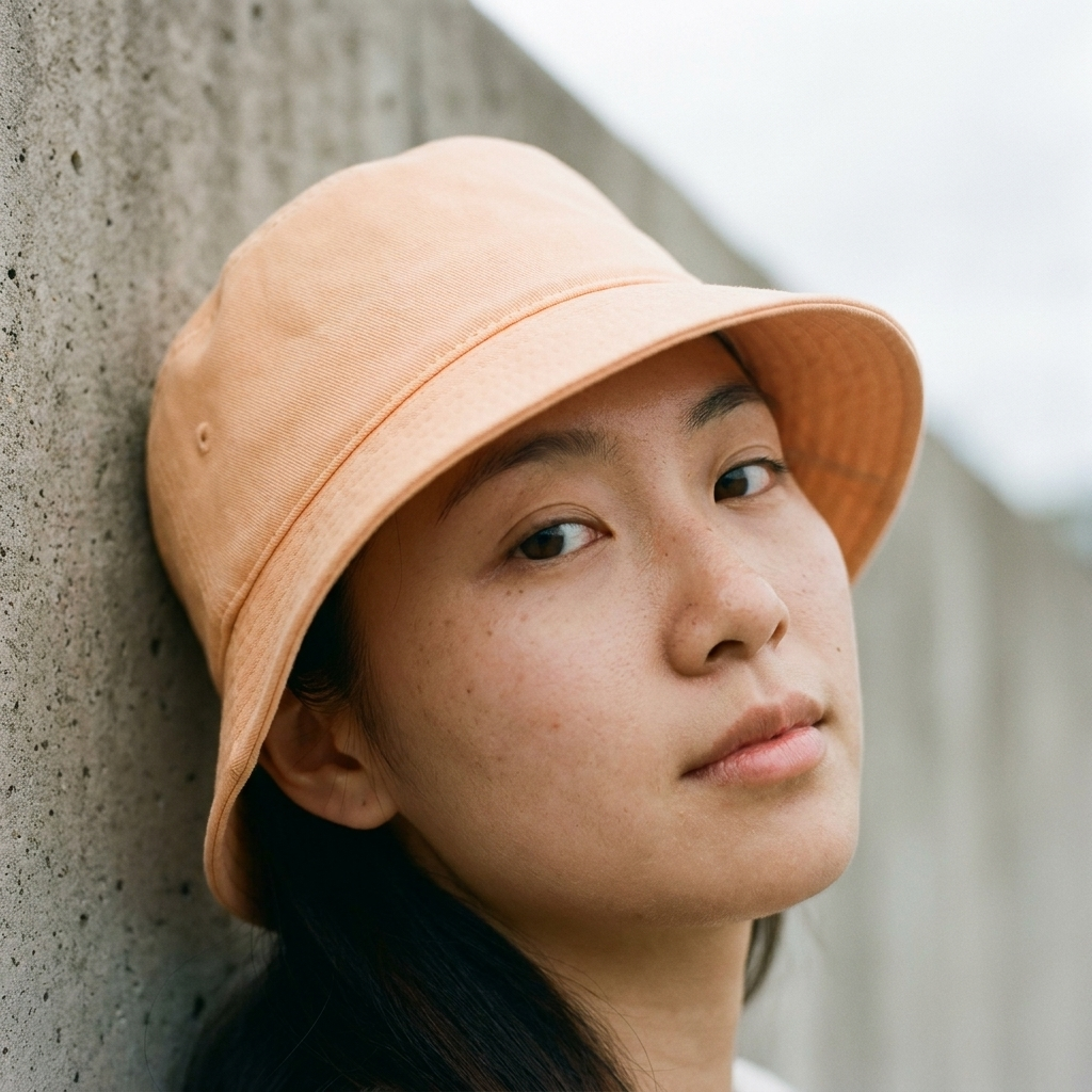 Bucket hat in Papaya Whip