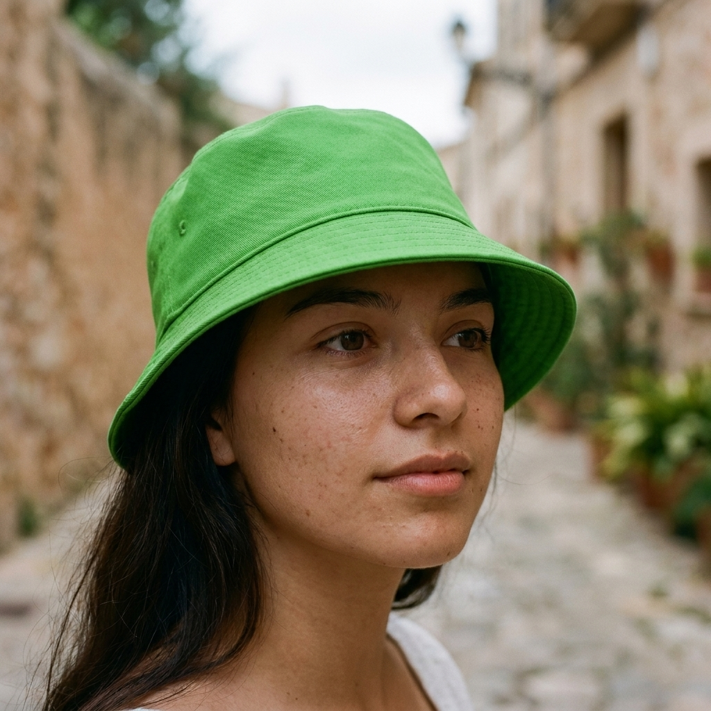 Bucket hat in Parrot Green