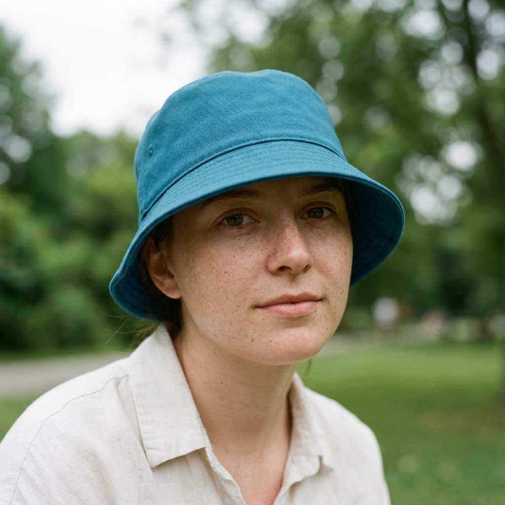 Bucket hat in Peacock Blue