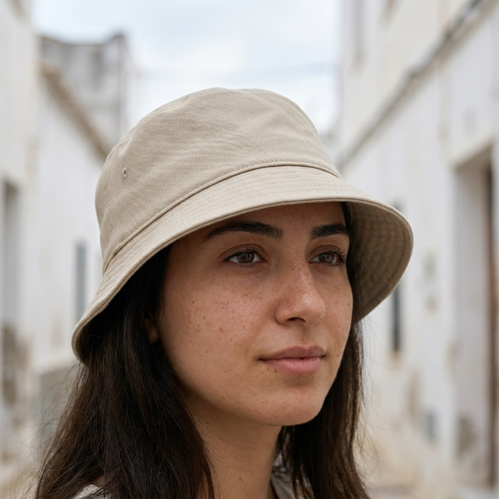 Bucket hat in Pebble