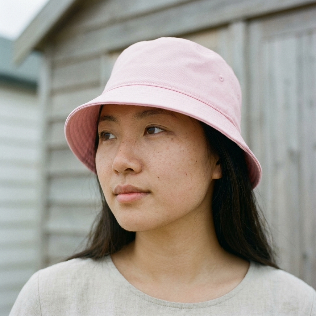 Bucket hat in Powder Pink