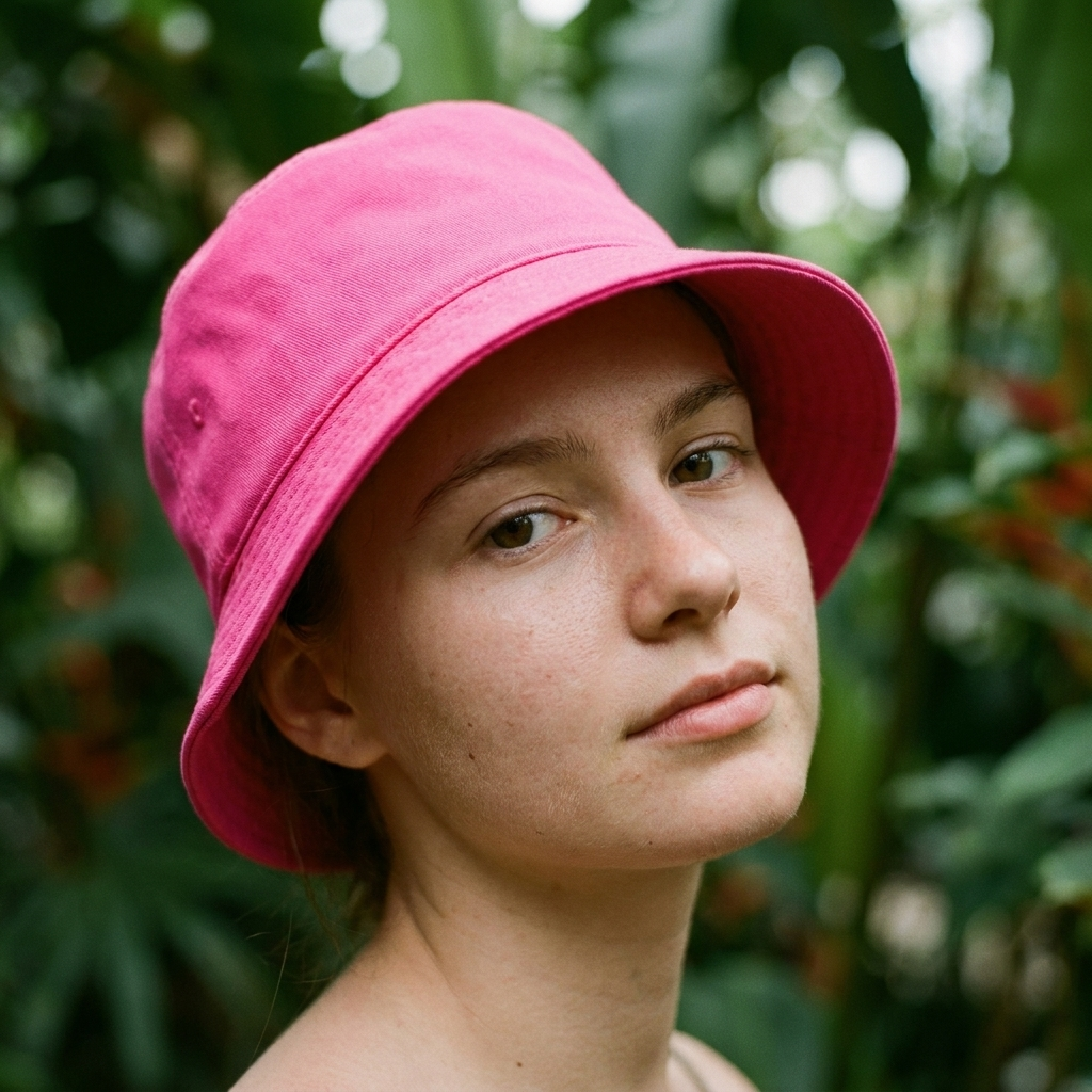 Bucket hat in Shocking Pink