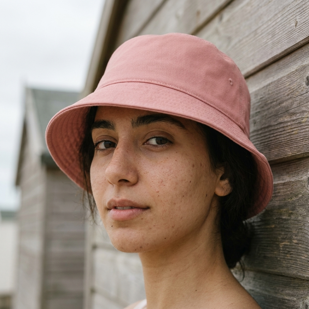 Bucket hat in Tea Rose
